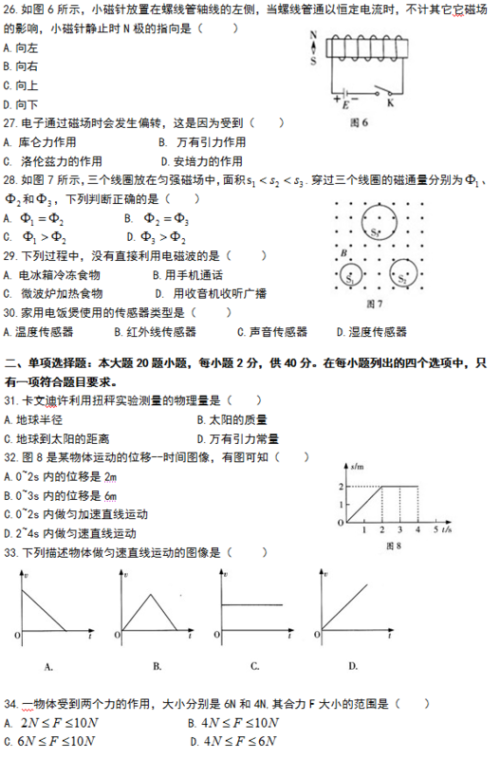 广东省水平测试题