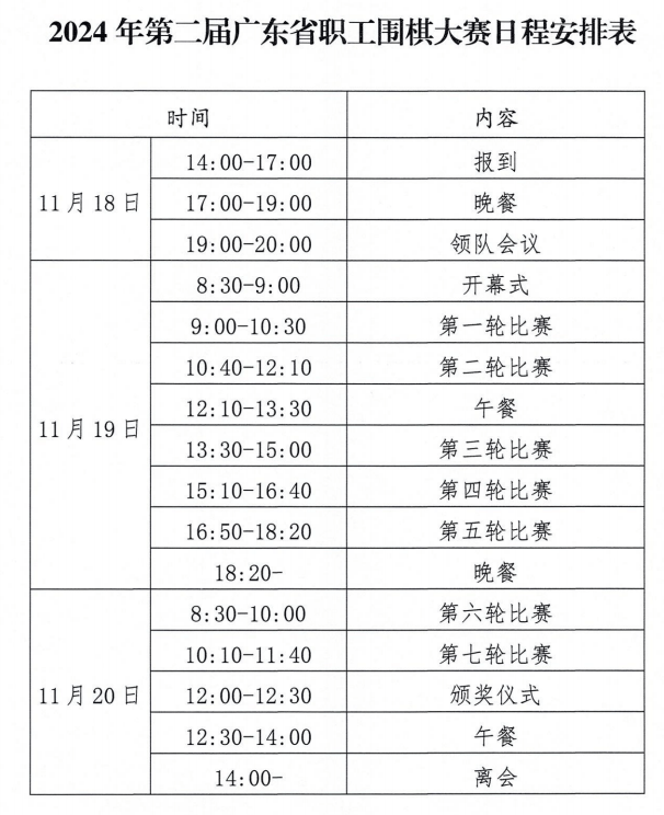 围棋广东省赛时间